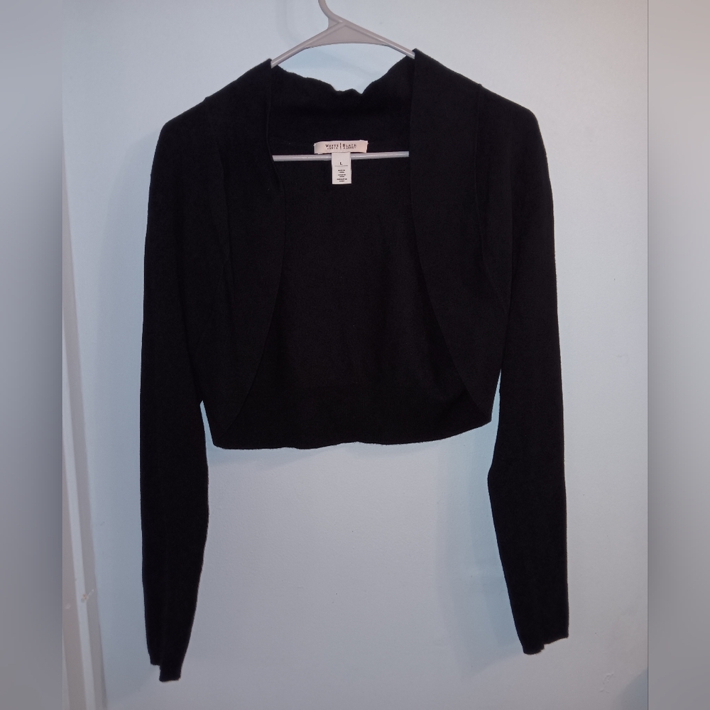 White House Black Market Dark Knit Cardigan Shrug Sweater Large